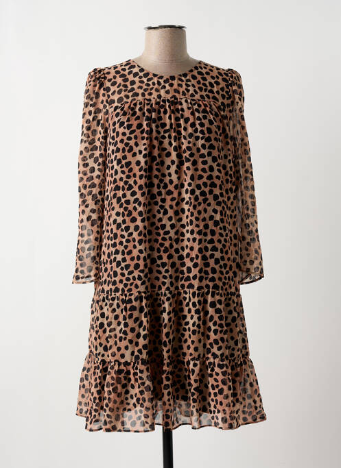 Robe courte marron NAF NAF pour femme