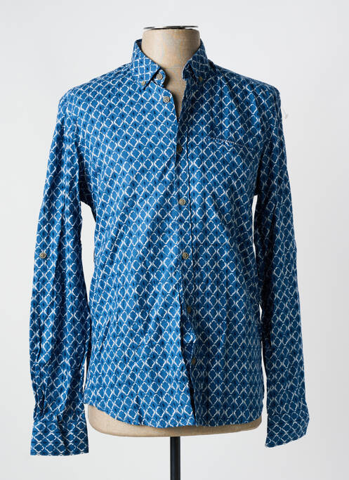 Chemise manches longues bleu LERROS pour homme
