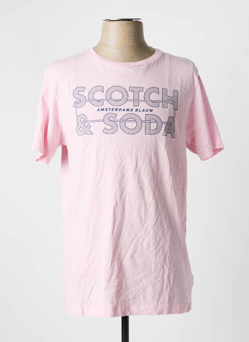 T-shirt rose SCOTCH & SODA pour homme