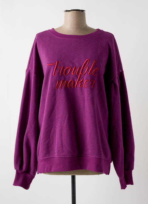 Sweat-shirt à capuche violet MANGO pour femme