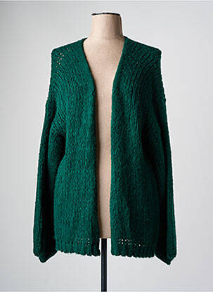 Gilet manches longues vert BELLITA femme