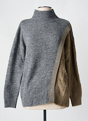 Pull col roulé gris NÜ femme