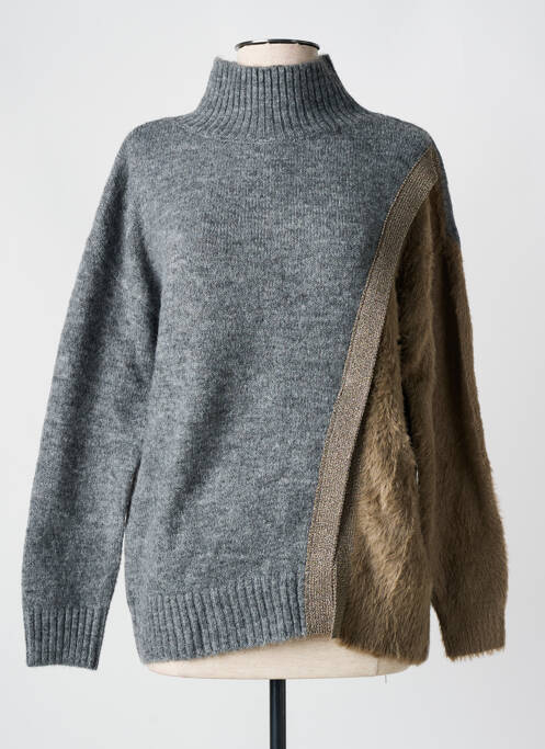 Pull col roulé gris NÜ pour femme