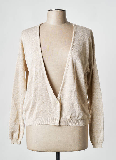 Gilet manches longues beige BELLITA pour femme