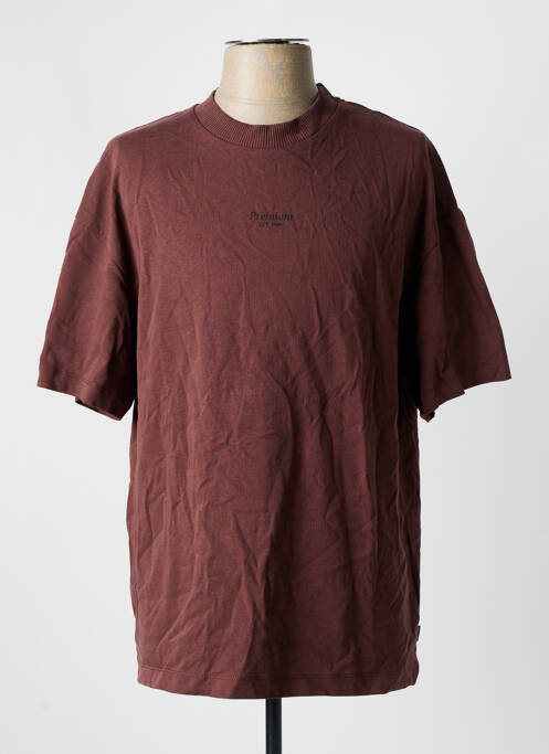 T-shirt marron JACK & JONES pour homme