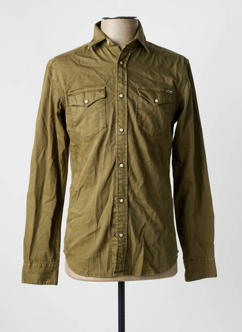 Chemise manches longues vert JACK & JONES pour homme
