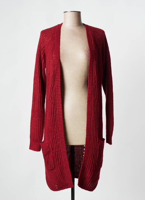 Gilet manches longues rouge ONLY pour femme