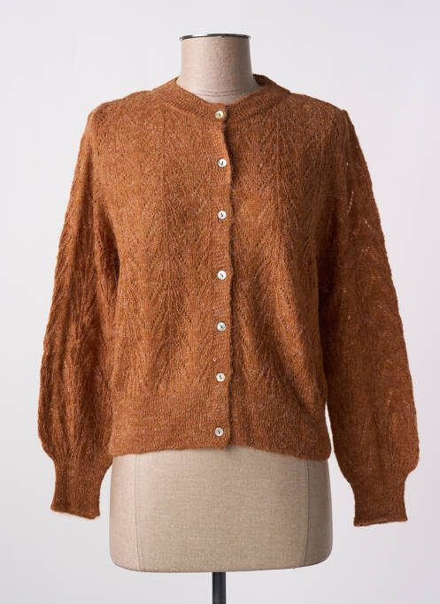 Gilet manches longues orange MANGO pour femme