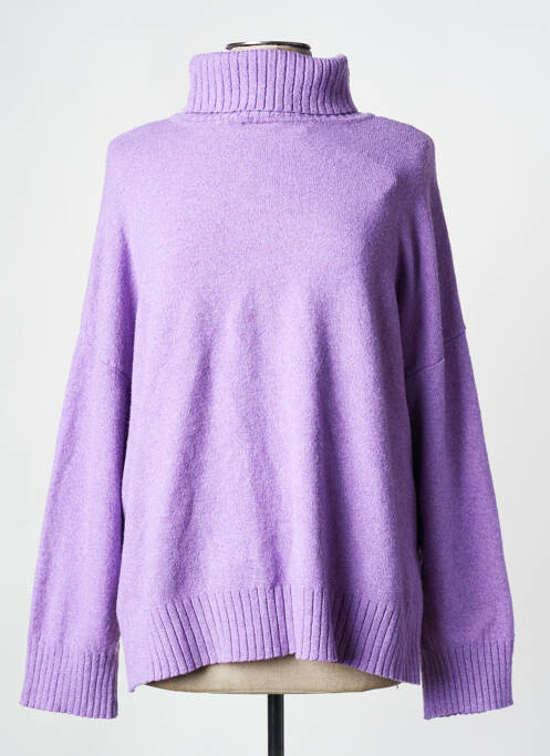 Pull col roulé violet NOISY MAY pour femme