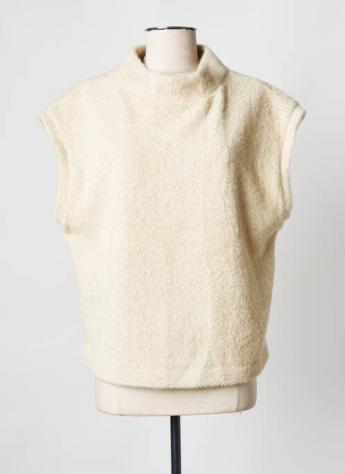 Pull col roulé beige OPUS pour femme