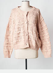 Gilet manches longues rose CHERRY PARIS pour femme seconde vue