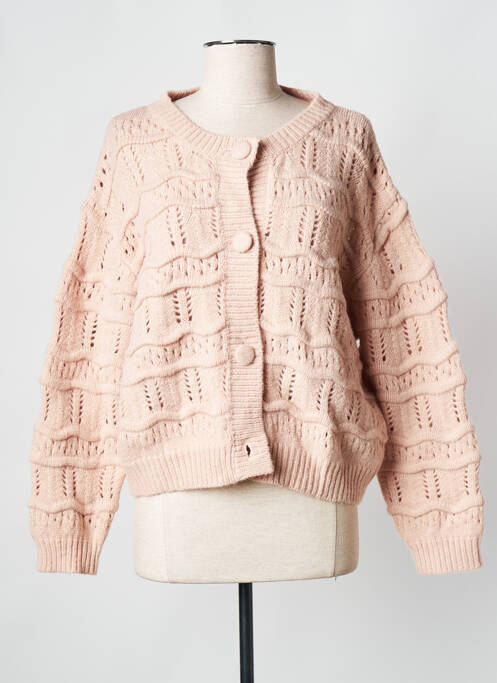 Gilet manches longues rose CHERRY PARIS pour femme