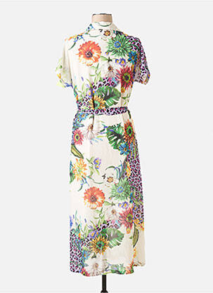 Robe mi-longue blanc BELLITA femme
