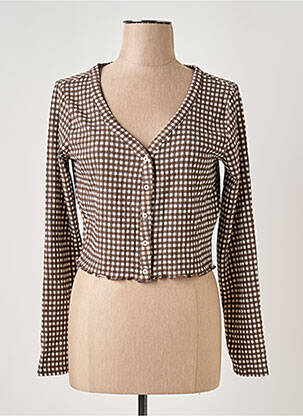 Gilet manches longues marron ONLY femme
