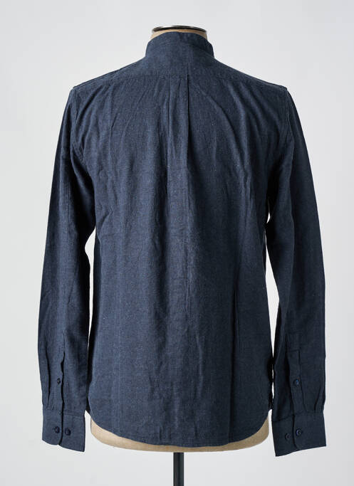 Chemise manches longues bleu KNOWLEDGE COTTON APPAREL pour homme