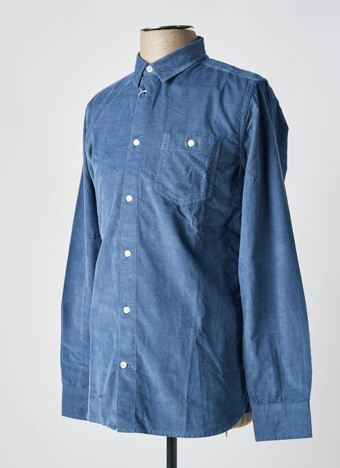 Chemise manches longues bleu KNOWLEDGE COTTON APPAREL pour homme