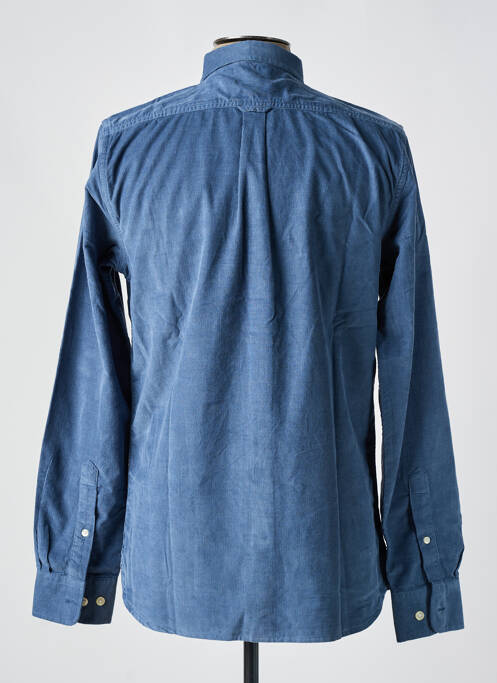 Chemise manches longues bleu KNOWLEDGE COTTON APPAREL pour homme