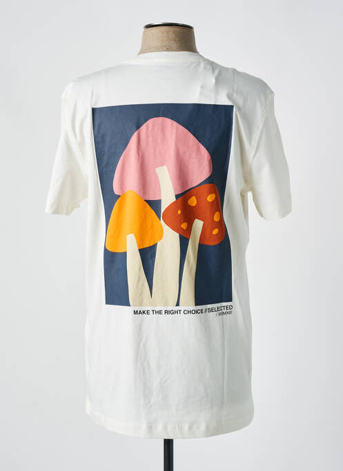 T-shirt blanc SELECTED pour homme