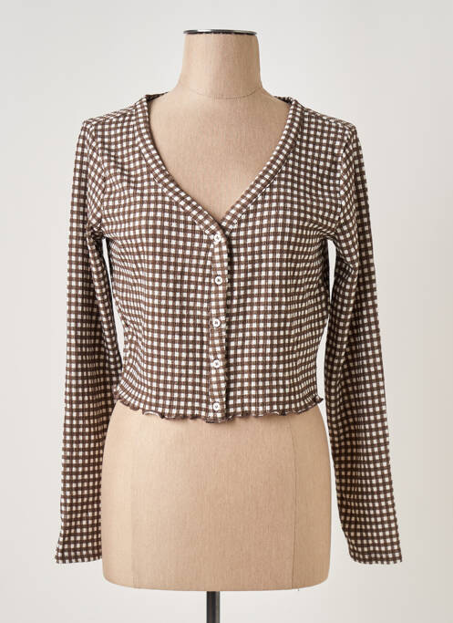 Gilet manches longues marron ONLY pour femme