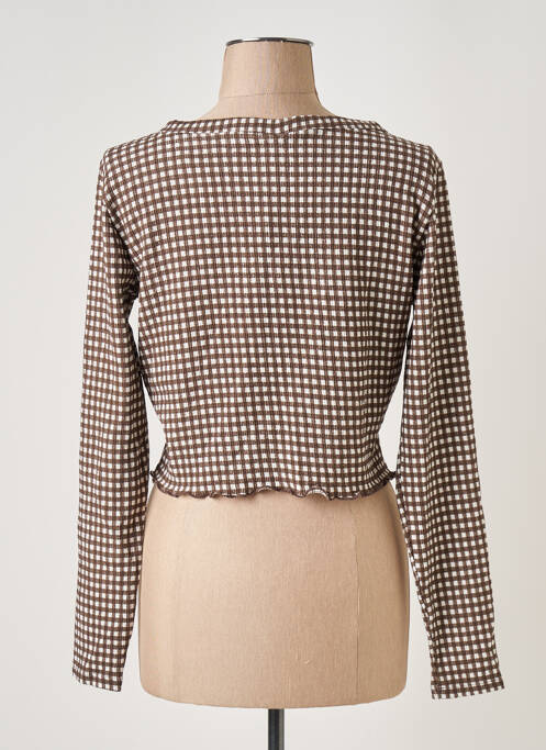 Gilet manches longues marron ONLY pour femme