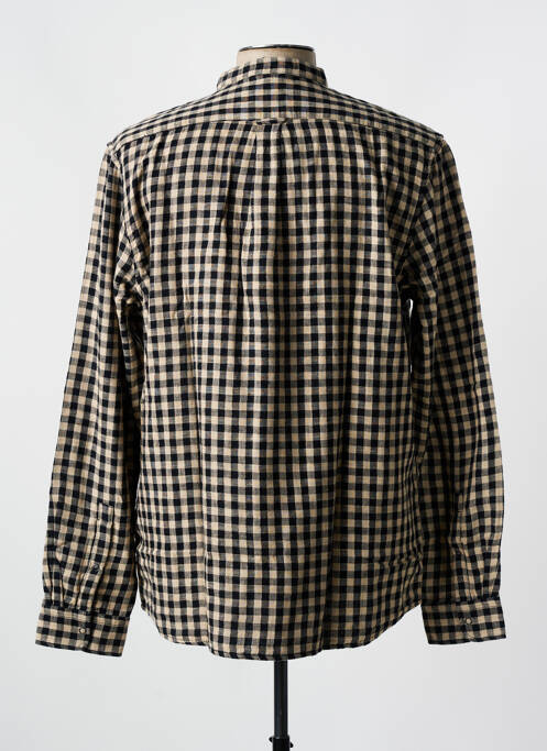 Chemise manches longues marron KNOWLEDGE COTTON APPAREL pour homme