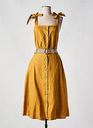 Robe mi-longue orange LA PETITE FRANCAISE femme