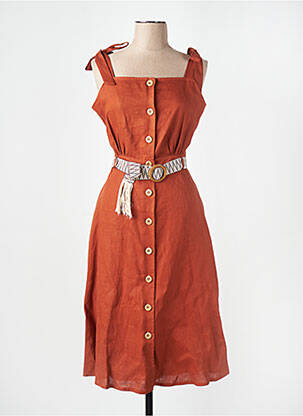Robe mi-longue orange LA PETITE FRANCAISE femme