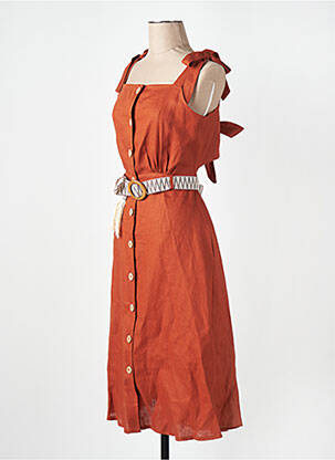 Robe mi-longue orange LA PETITE FRANCAISE femme