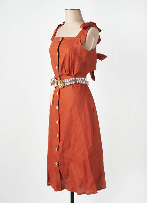 Robe mi-longue orange LA PETITE FRANCAISE pour femme