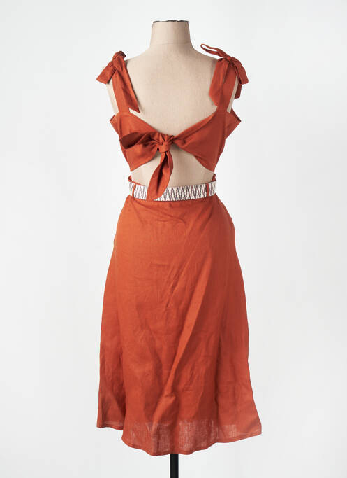 Robe mi-longue orange LA PETITE FRANCAISE pour femme