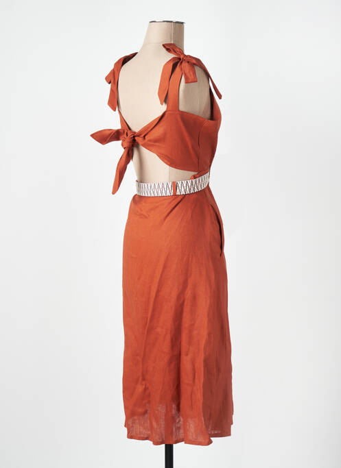 Robe mi-longue orange LA PETITE FRANCAISE pour femme