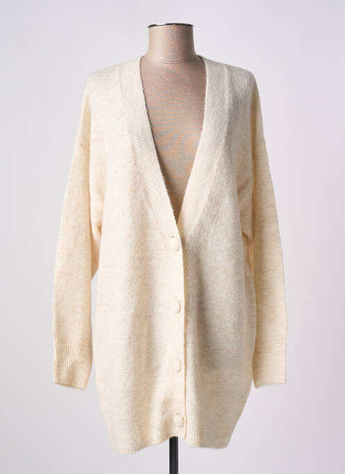 Gilet manches longues beige OBJECT pour femme