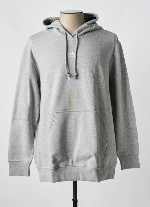 Sweat-shirt à capuche gris ADIDAS pour femme