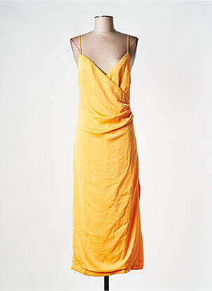 Robe mi-longue orange RECC pour femme