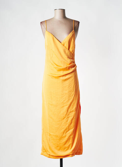Robe mi-longue orange RECC pour femme