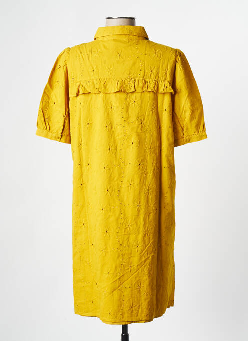 Robe courte jaune PIECES pour femme