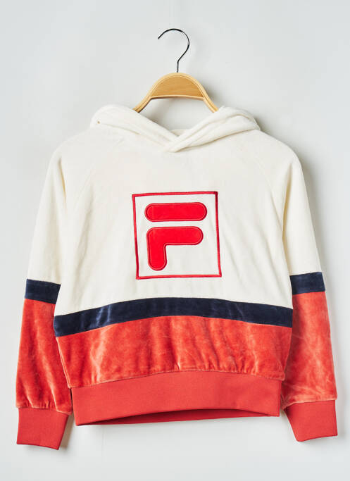 Sweat-shirt à capuche blanc FILA pour fille