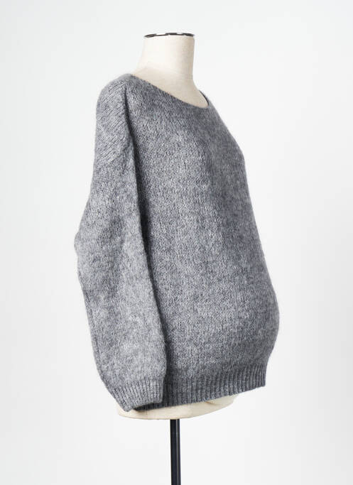 Pull maternité gris NEUVIÈME CIEL pour femme