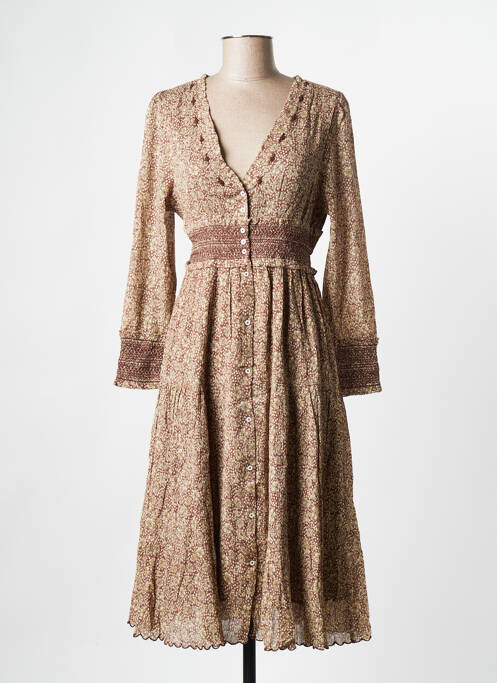 Robe mi-longue marron EMILE ET IDA pour femme