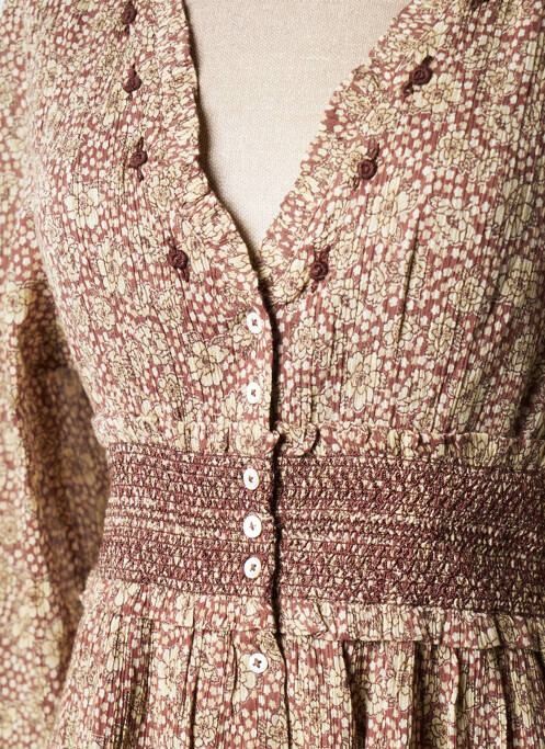 Robe mi-longue marron EMILE ET IDA pour femme