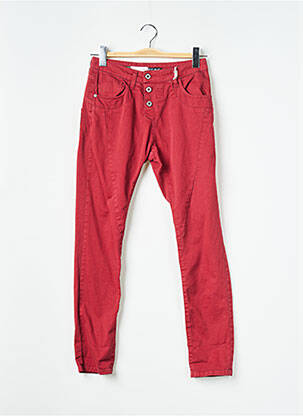 Jeans coupe slim rouge PLEASE femme