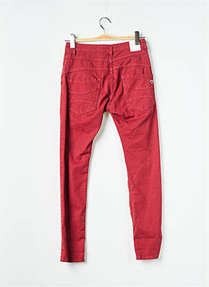Jeans coupe slim rouge PLEASE femme