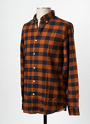 Chemise manches longues marron SELECTED homme