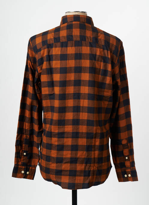 Chemise manches longues marron SELECTED pour homme