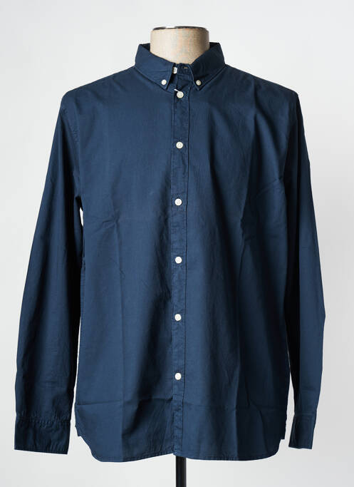 Chemise manches longues bleu KNOWLEDGE COTTON APPAREL pour homme