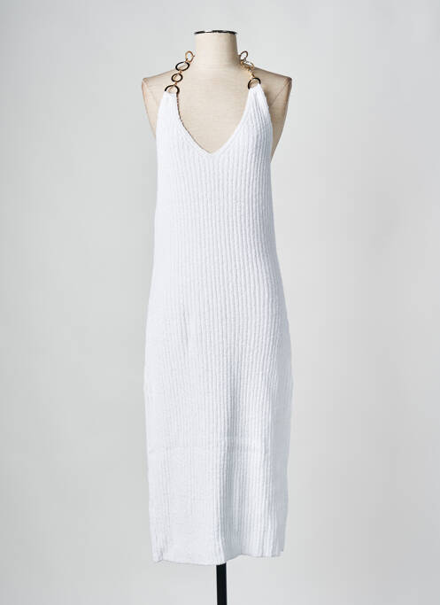 Robe mi-longue blanc MUSIER pour femme
