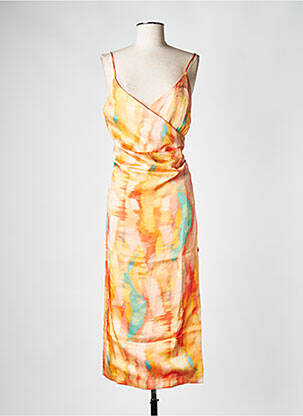 Robe longue orange RECC pour femme