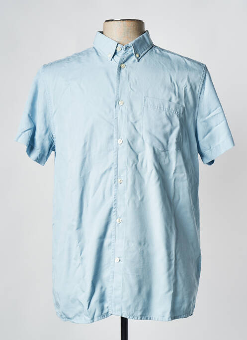 Chemise manches courtes bleu KNOWLEDGE COTTON APPAREL pour homme