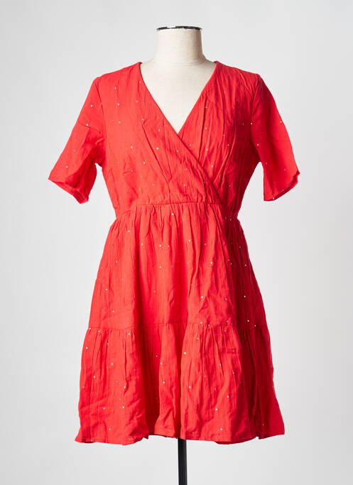 Robe courte rouge PIECES pour femme