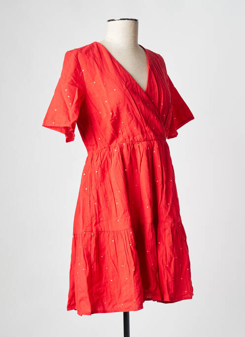 Robe courte rouge PIECES pour femme